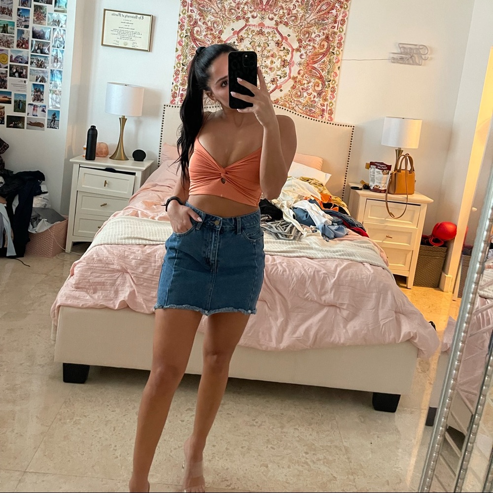 Denim mini skirt